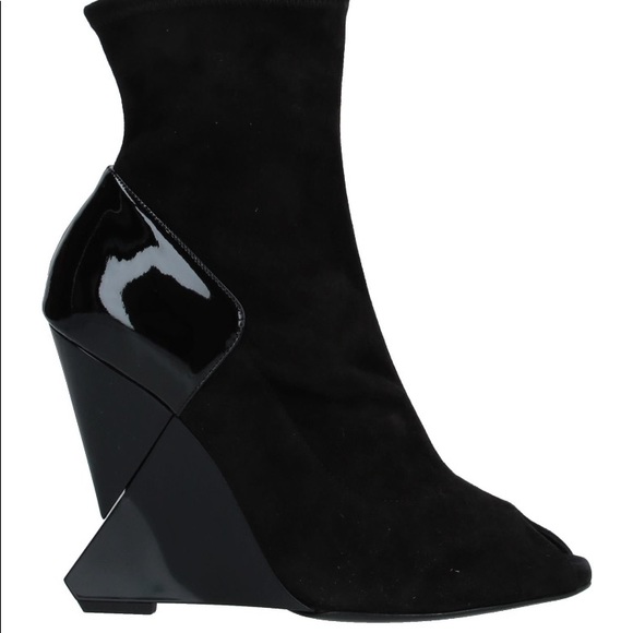 Lanvin Suede Wedge Ankle Boots NIB US Size 6 - Picture 2 of 10